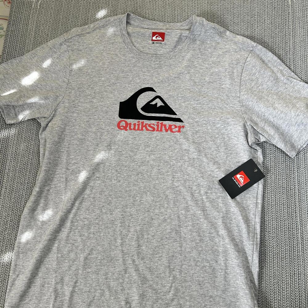 Quiksilver Men's Gray Logo‎ T-Shirt Medium